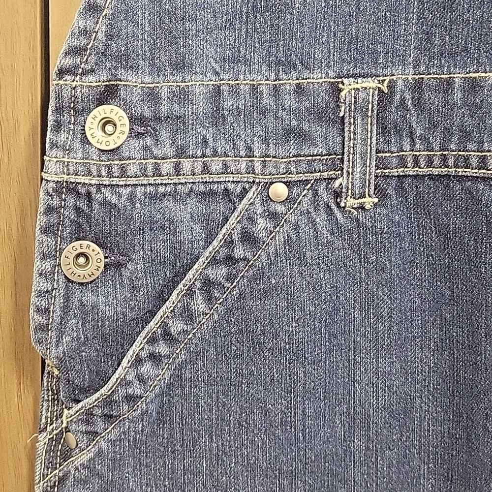 Tommy Hilfiger-Vintage 90s Denim Jean Skirt overalls-Size 8 - Picture 6 of 17